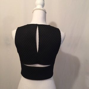 Express black cutout cropped tank NWT
